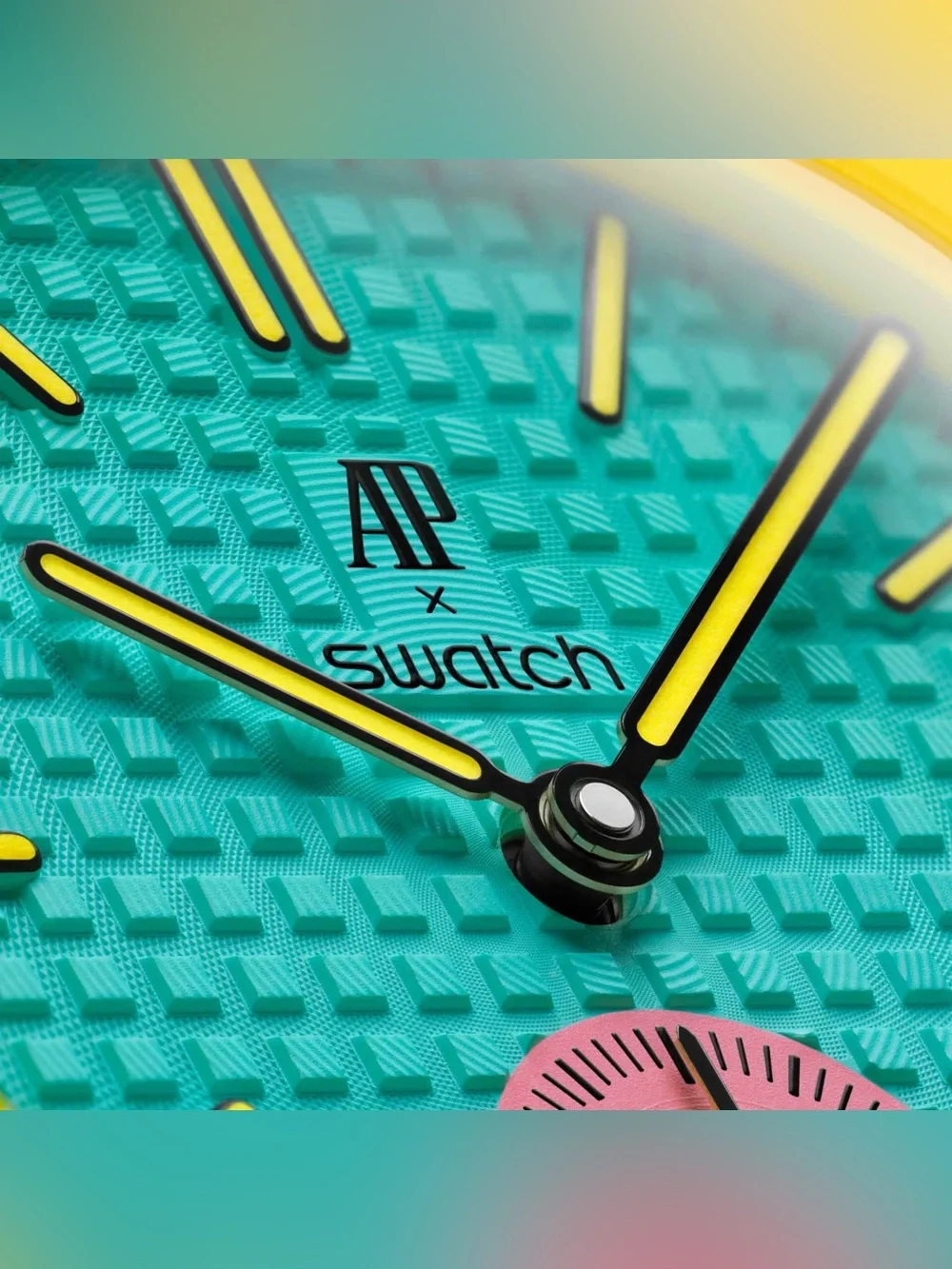 Audemars Piguet x Swatch Royal teal pink yellow Pendant Watch OTG ROZ AP